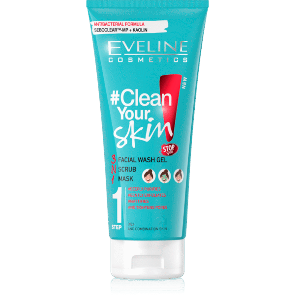 Gel de Limpeza Rosto e Exfoliante – Clean Your Skin Facial Wash Gel/Scrub/Mask 200ml