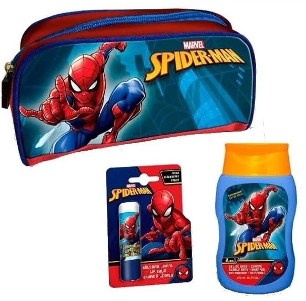 Homem-Aranha (Spider-Man) — Nécessaire com gel e champô 2 em 1 e bálsamo — fotografia do conjunto