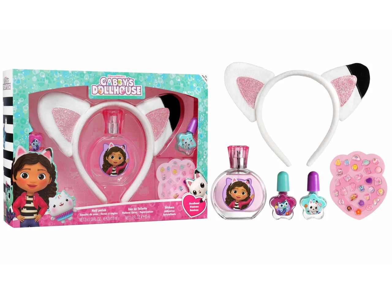 Gabby's Dollhouse — Conjunto EDT 50 ml, vernizes e bandolete — fotografia do conjunto