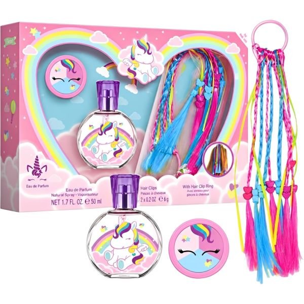 Eau My Unicorn — Conjunto EDT 50 ml, sombras e tranças — fotografia do conjunto