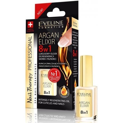 Eveline — Óleo para Cutículas – Nail Therapy 8in1 Argan Elixir 12ml