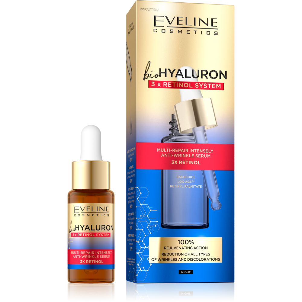 Eveline — Sérum de Rosto – Bio Hyaluron 3 X Retinol System Multi Repair Anti Wrinkle Serum