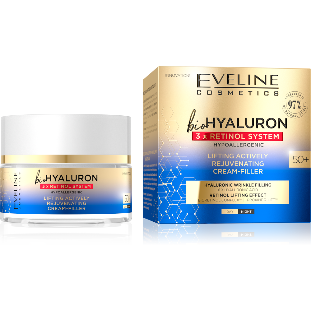 Eveline — Creme de Rosto – Bio Hyaluron 3 X Retinol System 50+ 50ml