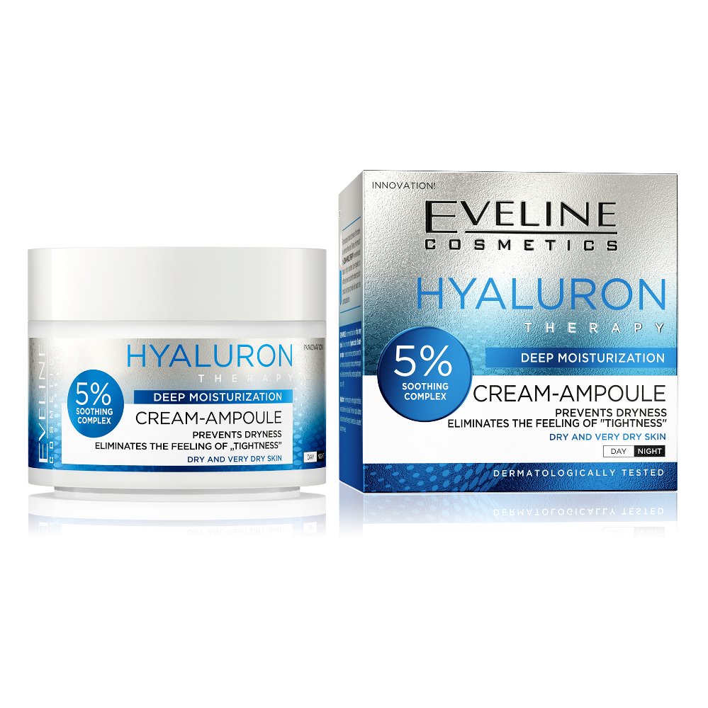 Embalagem — Eveline Hyaluron Therapy — creme-ampola de rosto, 50 ml
