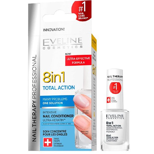 Eveline — Tratamento de Unhas – Nail Therapy Total Action 8in1 12ml